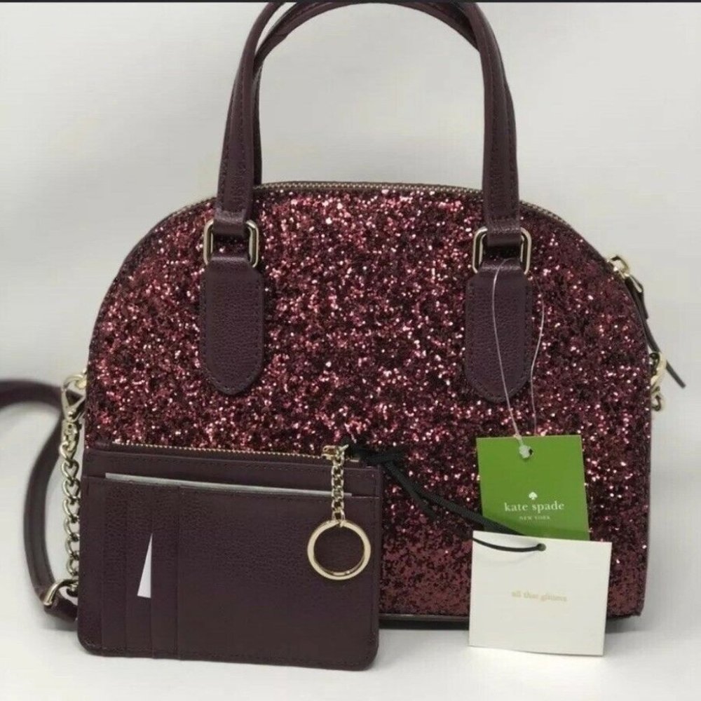 NWT Kate Spade Reiley Glitter Satchel+Key Wristlet - Picture 3 of 8